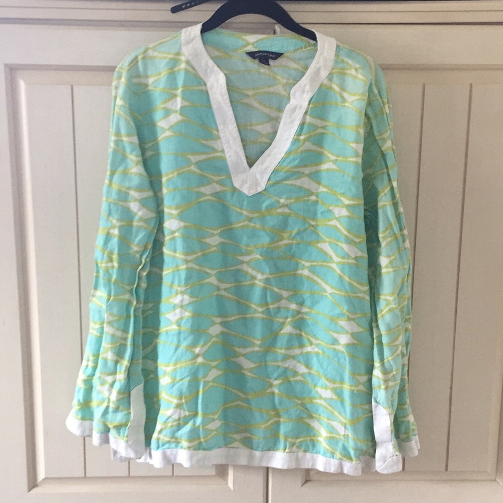 Teal & Lime Long Sleeve Blouse
